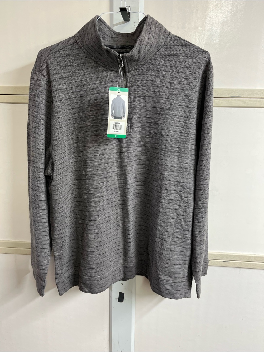 Dockers Men's Gray Textured Quarter-Zip Pullover